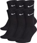 Nike Men's Everyday Cushion Crew Training Socks (6 Pair), Black/White, M