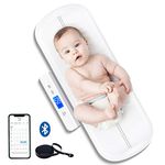 UNICHERRY Bluetooth Baby Scales, baby weighing scale, Multifunctional baby scale with removable tray, baby scales digital with Tare and Hold Functions, Free App and Batteries(Max: 100 kg)