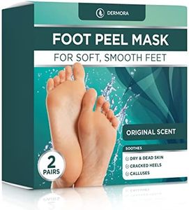 DERMORA Foot Peel Mask | Skin Exfoliating Foot Masks for Dry, Cracked Feet & Callus Removal | Dead Skin Exfoliator for Baby Soft Feet | Pack of 2 | Regular (Fits up to Men 10 / Women 11) | Original