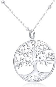 WANDA PLATA Collar Árbol de la Vida para Mujer Plata de Ley 925. Colgante con Cadena en Caja de Regalo (40 + 5 cm)