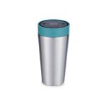 Circular & Co Thermal Stainless Steel Travel Mug - 12oz/340ml - Insulated Reusable Coffee Cup - 100% Leakproof & Lockable - 6 Hours Hot/Cold - Push Top, One Hand Open, 360 Drinking Coffee Tumbler