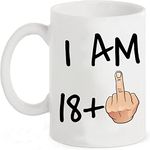 Funny 18th Birthday Gift idea, 11 oz Coffee Mug for Men and Women Turning 18 Years Old as a Joke Birthday Celebration Cup, Dishwasher and Microwave friendly. Best Gift for Mum, dad, Teacher or anyone