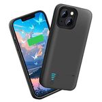 Sitong Battery Case for iPhone 14 Plus, 6000mAh Rechargeable Extended Battery Charging/Charger Case, Add 100% Extra Juice, Support Wire Headphones (6.7 inch) Black