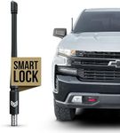 RONIN FACTORY Truck Antenna for Chevy Silverado & GMC Sierra Accessories - Anti Theft - Carwash Safe - Short Replacement Antenna (8 Inch SmartLock)