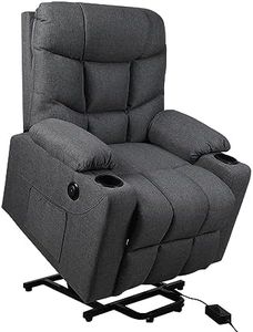 Levede Electric Lift Recliner Chair,Recliner Armchair Lounge Fabric Sofa Chairs with USB Charge,Side Pocket,Cup Holder,100° - 160° Tilt, Adjustable Footrest & Backrest for Living Room Home Grey