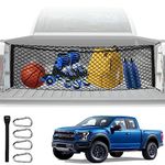 Truck Bed Cargo Net, Adjustable Truck Bed Divider 50"x 18", Premium Heavy Duty Cargo Net for Pickup Truck Bed Organizers and Storage, Compatible with Chevy Silverado Ford F150, Automotive Cargo Nets