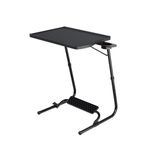 TABLE MAGIC Pro with Footrest Extended Work Space Laptop Table Mat Finish Height Adjustable Work Study Tv Tray Table Lap Desk (Pro- Footrest Black) Alloy Steel;Polypropylene (PP) 73 x 55 x 40 cm