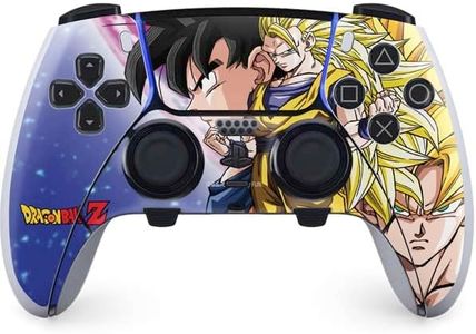 Skinit Gaming Decal Skin Compatible with PS5 DualSense Edge Pro Controller - Officially Licensed Dragon Ball Z Dragon Ball Z Goku Forms Design