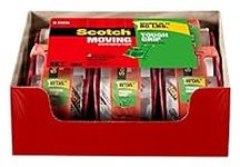Scotch Tough Grip Moving Packaging Tape, 1.88"x 22.2 yd, Strong Hold on All Box Types Including Recycled, Secures Boxes up to 80 lbs, 1.5" Core, Clear, 6 Dispensered Rolls (150-6)