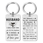 Gezxin To My Husband Gifts Romantic- Husband Christmas Keyring Gifts from Wife-Personalised Husband Birthday Anniversary Present for Men Him- Future Hubby Valentines Father's Day Xmas Keyring