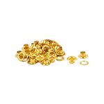 Trimming Shop 5mm Brass Eyelets with Washers, Durable & Rust - Proof Grommets for DIY Projects, Arts & Crafts, Shoes, Clothing, Bags Decoration (Gold, 100pcs)