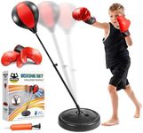 Punching Bag for Kids, Kids Boxing Bag with Stand, 3 4 5 6 7 8 9 10 Years Old Adjustable Kids Punching Bag, Boxing Equipment for Kids with Boxing Gloves, Boxing Set as Boys & Girls Toys Gifts