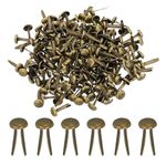 PATIKIL 200 PCS Paper Brass Fasteners Split Pins Pastel Mini Metal Brads Round Head Plated Fastener for Craft Art Scrapbooking DIY Supplies, Bronze, 8 x 15 mm