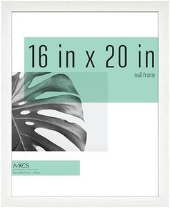 MCS Studio Gallery 16x20 Poster Frame White Woodgrain, Vertical & Horizontal Wall Hanging Large Picture Frame for Photos, Posters & Art Prints (1-Pack)
