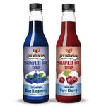 Syruvia Sugar-Free Snow Cone Syrup 12.7oz -0 Calorie Cherry & Blue Raspberry Syrup For Shaved Ice, Snow Cones, Slushies, Italian Soda, Popsicles. Keto Friendly, Kosher, Dairy Free.