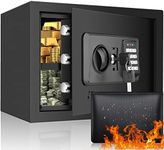 1.0 Cubic Safe Box Fireproof Waterproof with Digital Keypad Key, Anti-Theft Fireproof Safe with Fireproof Money Bag, Security Home Safe for Pistol Money Medicine Important Documents