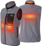 PROSmart Heated Gilet Polar Fleece Lightweight Heated Vest with USB Battery, Unisex (Gray, L)