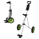 Caddymatic Golf i-Trac 2 Wheel Folding Golf Cart White/Green