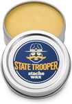 State Trooper Stache Wax - Mustache Wax (Medium Hold) with Natural Beeswax, Coconut Oil & Lanolin, Nourishes & Styles - Subtle Masculine Scent, Easy Application - 1 oz Tin for Daily Use & Travel