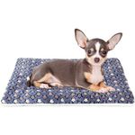 Mora Pets Dog Bed Crate Pad Ultra Soft Pet Bed with Cute Star Print Washable Crate Mat for Large Medium Small Dogs Reversible Fleece Dog Crate Kennel Mat Cat Bed Liner 21 x 12 inch Dark Blue