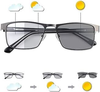 Photochromic Transition Nearsighted Distance Glasses For Men Women Spring Hinge Myopia Glasses Lightweight Negative Power Shortsighted Eyeglasses Black Full Frame Eyewear Anit UV & Glare Sunglasses