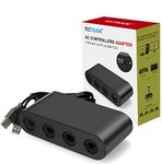 Controller Adapter for GC, Super Smash Bros NGC Controller Adapter for Switch, Wii U and PC USB w/ 4 Port - Plug & Play, No Drivers Needed