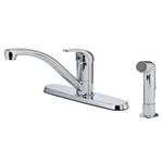 PFISTER G134-7000 Pfirst Series 1 Handle 4-Hole Lead Free Kitchen Faucet w/Sidespray, Polish Chrome