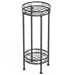 Mutool 2 Tier Tall Plant Stand, Metal Plant Stands Indoor 70x30cm, Flower Stand Flower Pot Display Stand for Garden Patio, Black