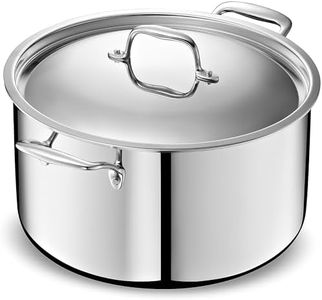 LEGEND COOKWARE 5-Ply Stainless Steel 12-Quart Stock Pot with Lid - Induction Compatible, Oven Safe 800°F - Non-Toxic, No Coatings - Even Heating, Won't Warp - Built to Last Generations