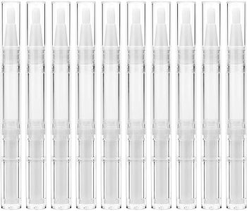 10 Pieces 3ml Transparent Twist Pens, Cuticle Oil Pen Empty Nail Oil Pen with Brush Tip Cosmetic Lip Gloss Container Applicators Eyelash Growth Liquid Tube with 1 Pack 3ml Transfer Pipettes