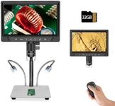 BEBANG 10.1" Digital Coin Microscope 1200x for Adults, 12MP Electronic Soldering Microscope with Screen for Coins Soldering Electronics Repair