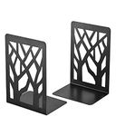 BluBasket Bookend, Book Ends for Heavy Books, Bookends for Shelves, Book Shelf Holder Home Decorative, Metal Bookends Black 1 Pair, Bookend Supports, Book Stoppers