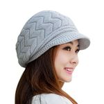 Alexvyan Imported Unisex Wool Men And Women Winter Cap Woolen Knitted Warm Hat (Fur Inside) Hats For Ladies Beanie Girls Skullies Caps Bonnet Femme Snapback (Grey), Free Size