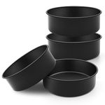 Homikit 6Inch Cake Tins for Baking, Stainless Steel Round Cake Pans Set of 4, Great for Birthday/Wedding/Christmas Layer Cakes, Non Stick & Sturdy, Straight Side & Easy Clean