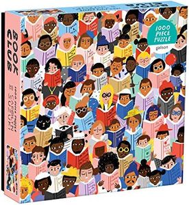 Galison Book Club Puzzle, 1,000 Pieces, 20” x 27'' – Colorful, Humorous Illustration of Hundreds of People Reading Books - Thick, Sturdy Pieces – Challenging, Makes a Great Gift, Multicolor