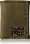 Timberland PRO Men's Leather RFID Trifold Wallet with Id Window, Dark Brown/Pullman, One Size