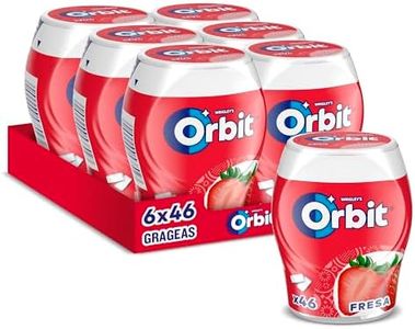ORBIT - Bote de Chicles Sin Azúcar Sabor Fresa - Frescura Intensa y Larga Duración, Pack de 6 Botes con 46 Chicles Cada Uno