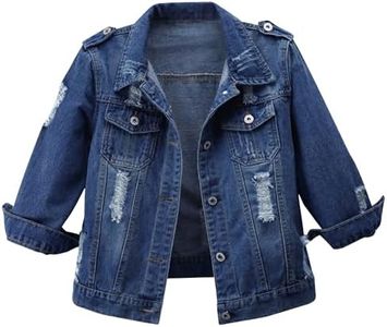 Hixiaohe Spring Summer Jean Jacket for Women Trendy Half Sleeve Button Down Short Denim Jacket Retro Cropped Trucker Coat