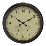 AcuRite 24-inch Weathered Wall Clock with Thermometer and Hygrometer