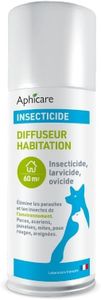 Aphicare - Insecticide habitat - diffuseur automatique - Puces, Tiques, Punaises de lit - 250 ml - 60 m² - Fabriqué en France