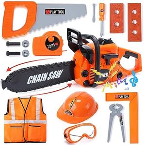 Skirtoy Toy Chainsaw for Kids, Pretend Play Series Kids Tool Set, Outdoor Electronic Chainsaw Toy Tools Set, Preschool Toddler Tool Set, Birthday Family Day Gifts for Kids Boy Girls
