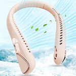 XIUREI Neck Fan, Portable Neck Fan Rechargeable, 5000 mAh USB-C Powered with 3 Speeds, Personal Fan Bladeless Neck Fan Great For Women Men Kids Home Office Travel Sports Outdoor-Pink