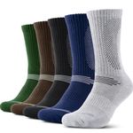 Alaplus Mens Socks Wicking Breathable Cushion Comfortable Casual Crew Socks Outdoor Multipack Performance Hiking Trekking Walking Athletic Socks 5/6 Pairs