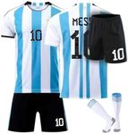 HIDLY New Soccer Jersey Set #10 Youth Kids Trendy Football Fans Kit for Soccer Enthusiasts with Socks for Kids Adult