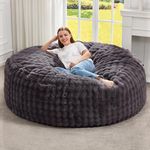 Hobestluk Bean Bag Chairs Adult Bean Bags Beanbag Chair with Filler, Giant Bean Bag Chairs for Aduts (Dark Grey, 5FT)