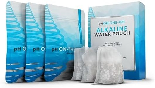 pH ON-The-GO Alkaline Water Filter Pouch- Portable Alkaline Water Filtration System for Your Bottle, Pitcher, Jug, Container - High pH Water - Long-Life 400 Litre/105 Gallon (3-Pack)