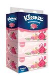 Kleenex® 3 ply Scented Facial Tissue Flat Box - Rose Aroma, 90 Pulls, Pack of 4 (Total 360 Sheets) (33347F)