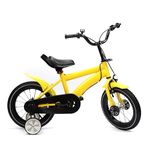 DSYOGX Children's Bicycle, 14 Inch Unisex Children's Bike with Removable Stabilisers Carbon Steel Frame Children's Bicycle Boys Girls Bicycles for Children from 3-6 Years (Yellow)