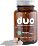 Duo Immunity Toothpaste Tablets | Vitamin D3 + B12 w/Nano-Hydroxyapatite (nHa) - Whitening, Remineralize & Reduce Sensitivity | Sustainable & Plastic Free | Wild Mint w/Sage, 1 Bottle/ 186 Tablets