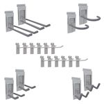 Crownwall Slat Wall Accessories Heavy Duty Steel Locking Hook Kit Slatwall Panels (20-Piece)